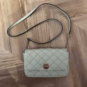 Kate Spade Mint Quilted Flap crossbody purse with strap NWOT